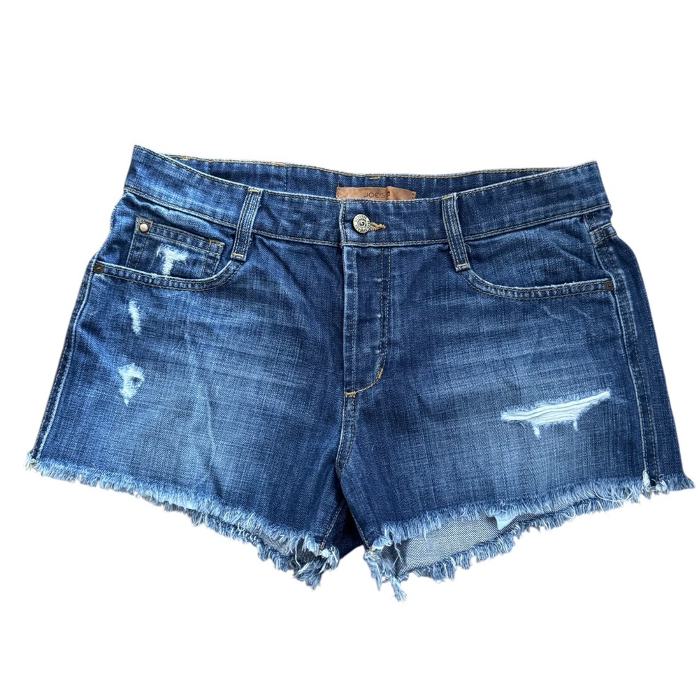 Joe's Jeans Classic Ozzie Blue Jean Shorts, Size 29, Dark Denim, 4” Cut Off